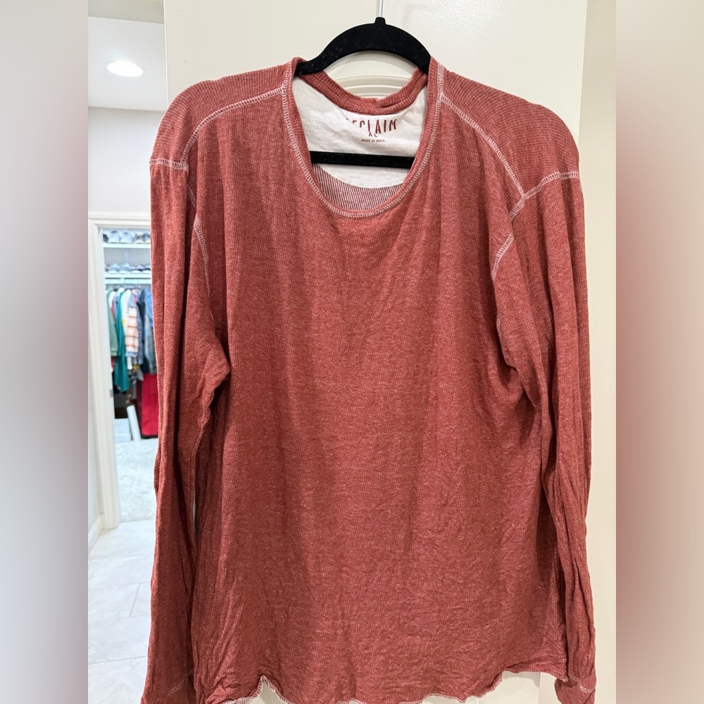 Reclaim Men’s Brick Red Heathered Thermal Long Sleeved Shirt